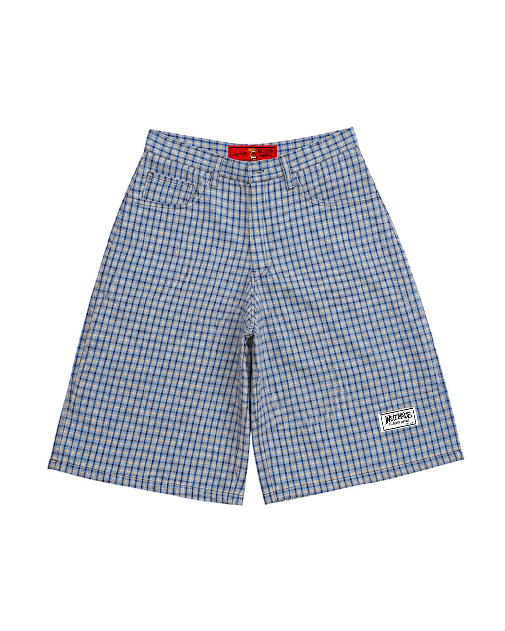 WEST Plaid Long Shorts