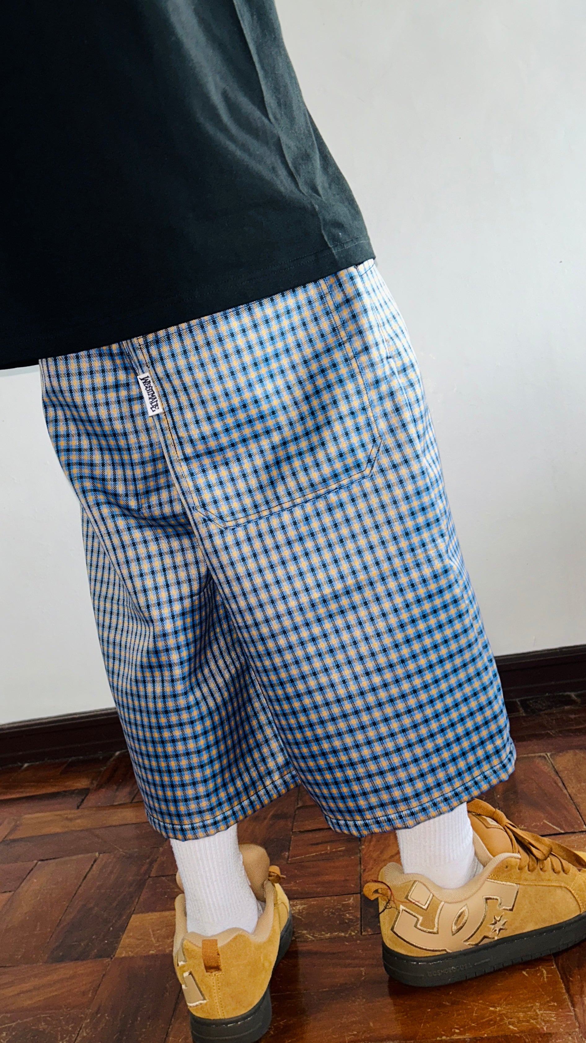 WEST Plaid Long Shorts