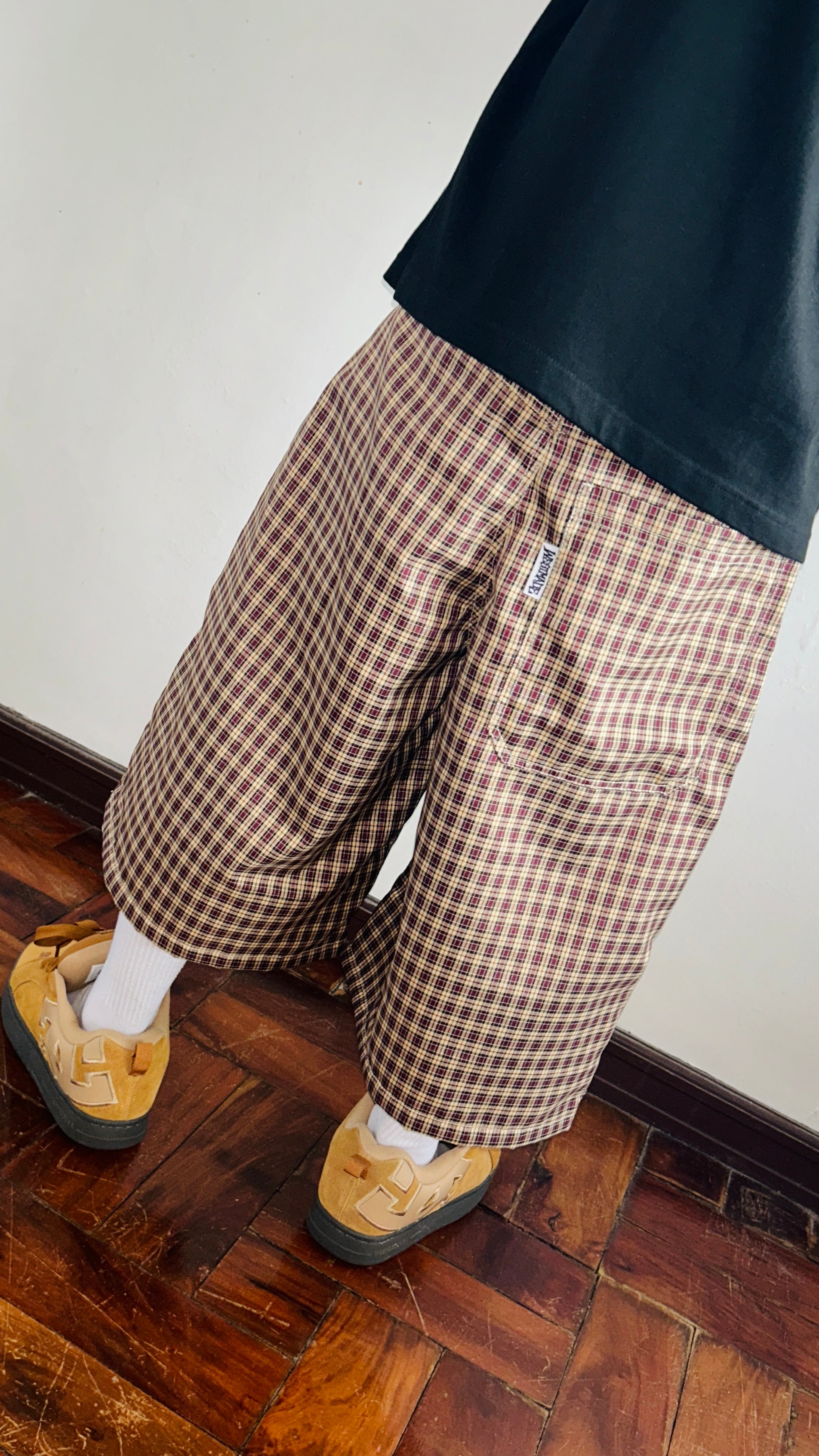 WEST Plaid Long Shorts