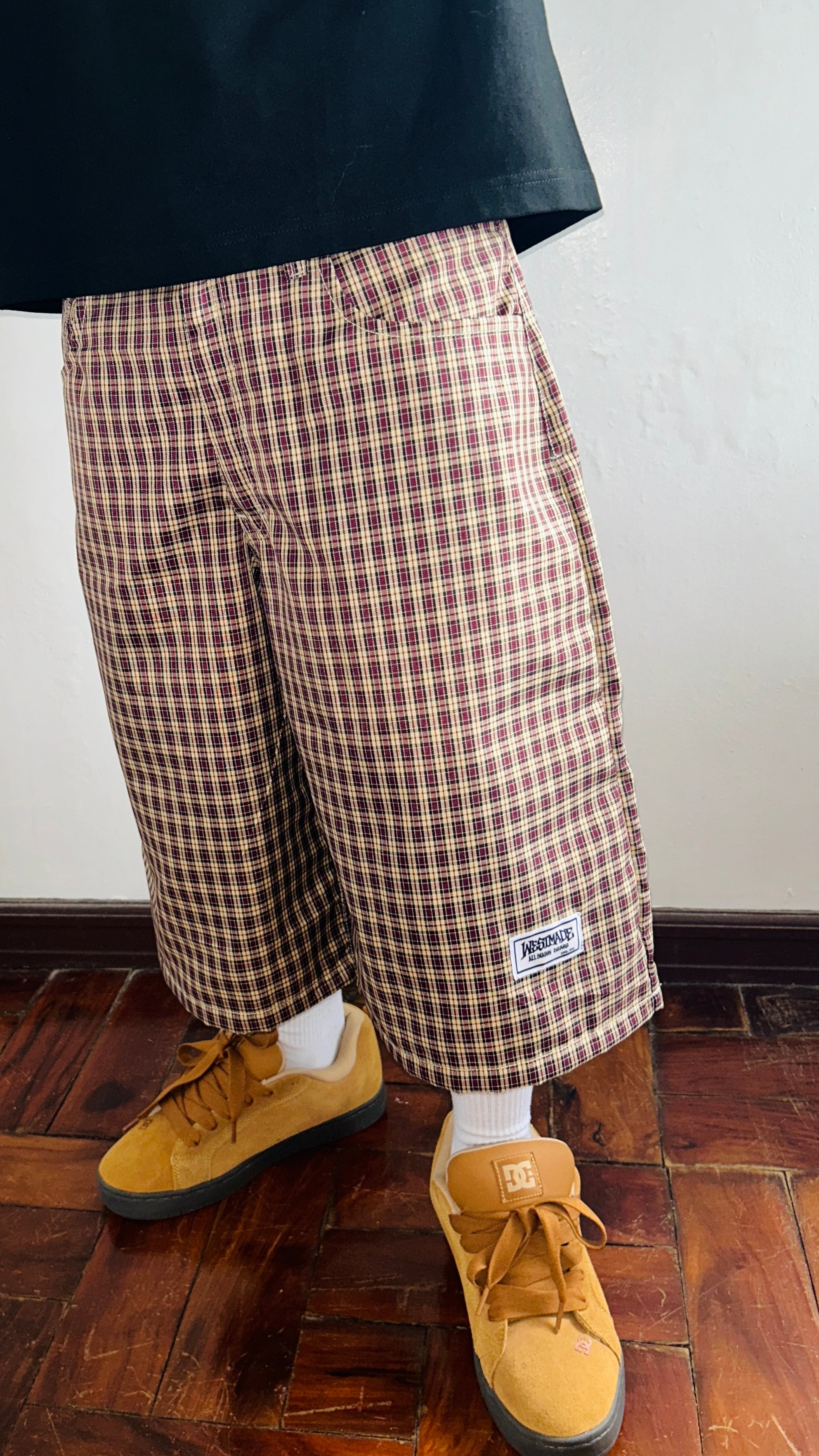 WEST Plaid Long Shorts