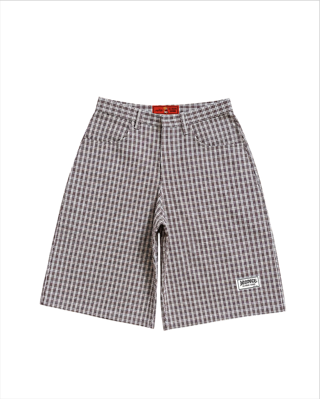 WEST Plaid Long Shorts